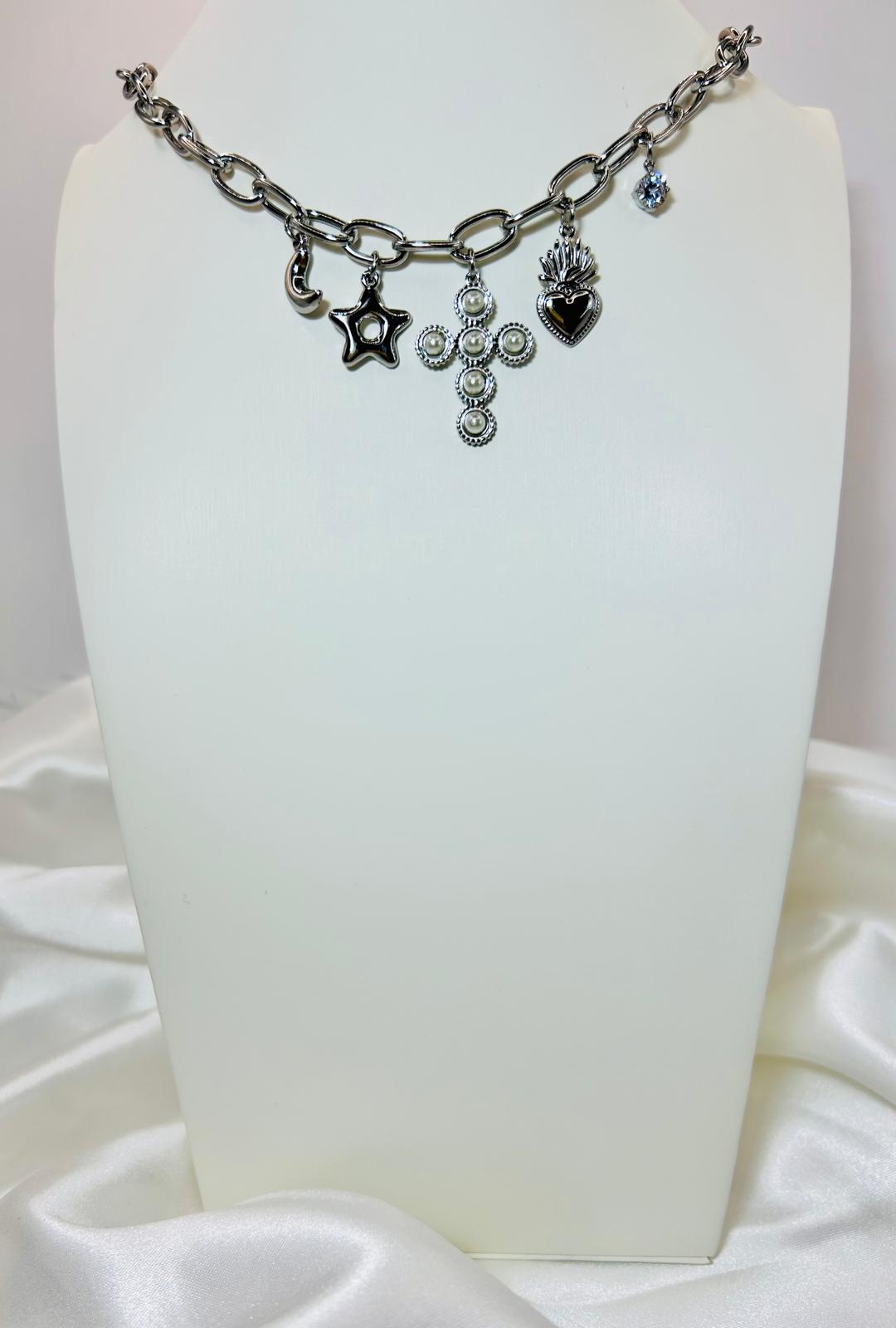 Collana Croce Perla Mix