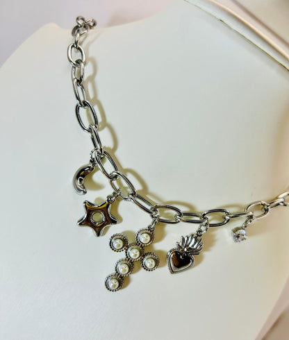 Collana Croce Perla Mix