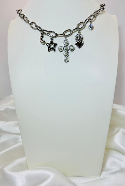 Collana Croce Perla Mix