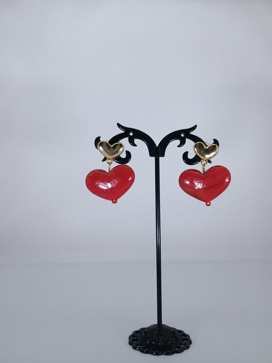 ORECCHINI LOVE RED
